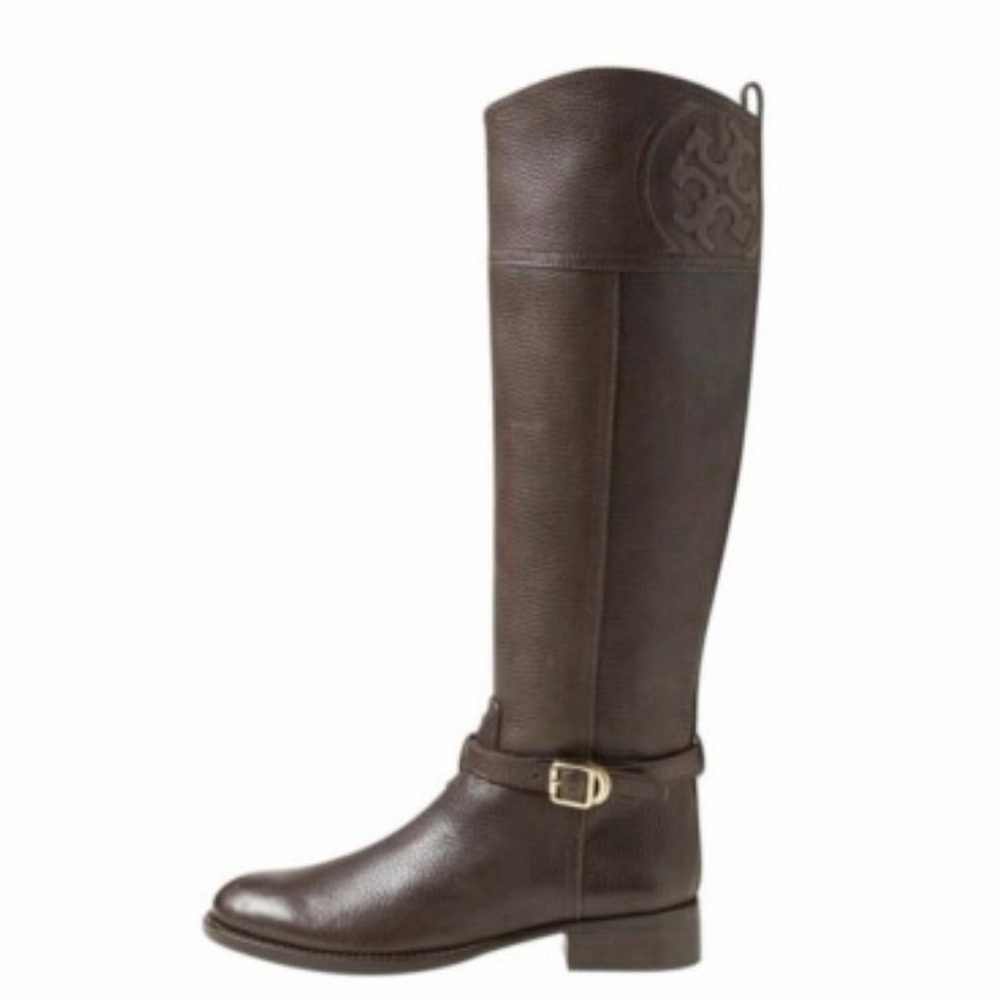 Tory Burch Marlene Brown Leather Riding Boots